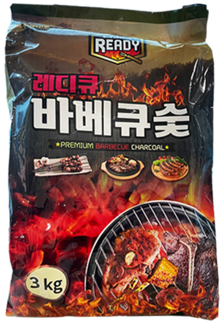 무공해 나무숯 레디큐 바베큐숯3kg/바베큐 그릴 캠핑, 1개, 3kg