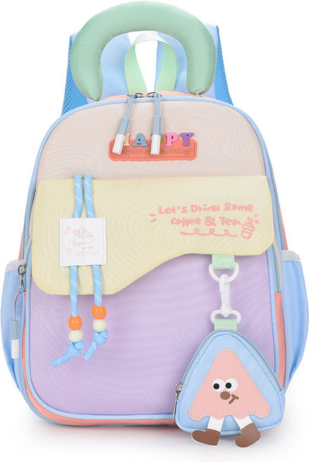 兒童幼兒園寶寶雙肩包撞色拼接可愛小揹包潮流童趣出遊高顏值書包