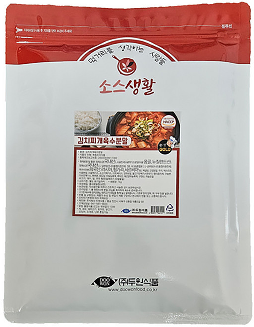 두원식품 김치찌개육수 분말, 1kg, 6개
