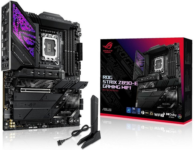 ASUS ROG Strix Z890-E Gaming WiFi Intel® Z890 LGA 1851 ATX 마더보드, Z890-A AI PC지원 5x M.2 화이트