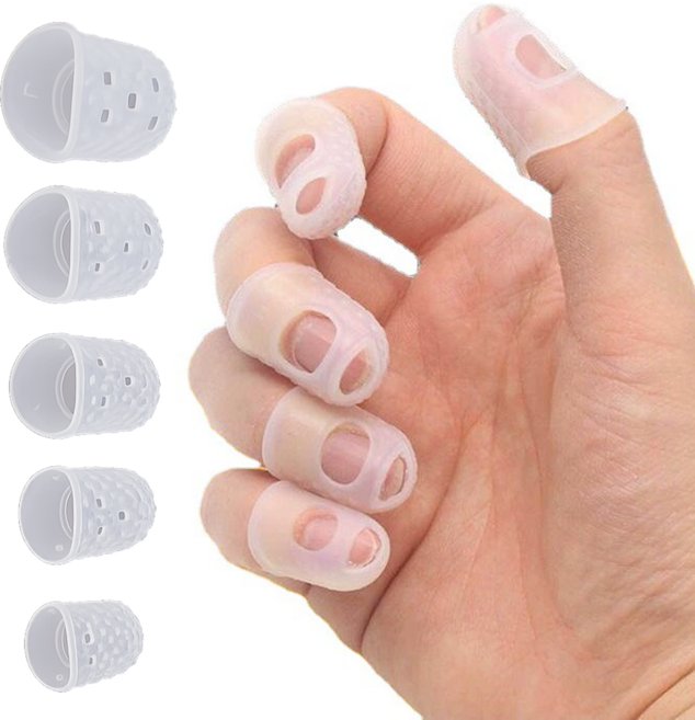 핫딜픽 실리콘 손가락 골무 사무용골무, 10개, 반투명 S XS