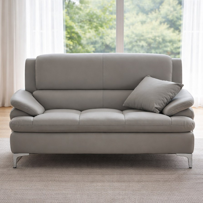 라일리 2인 가죽소파 (전국배송 제주도배송), 머드그레이