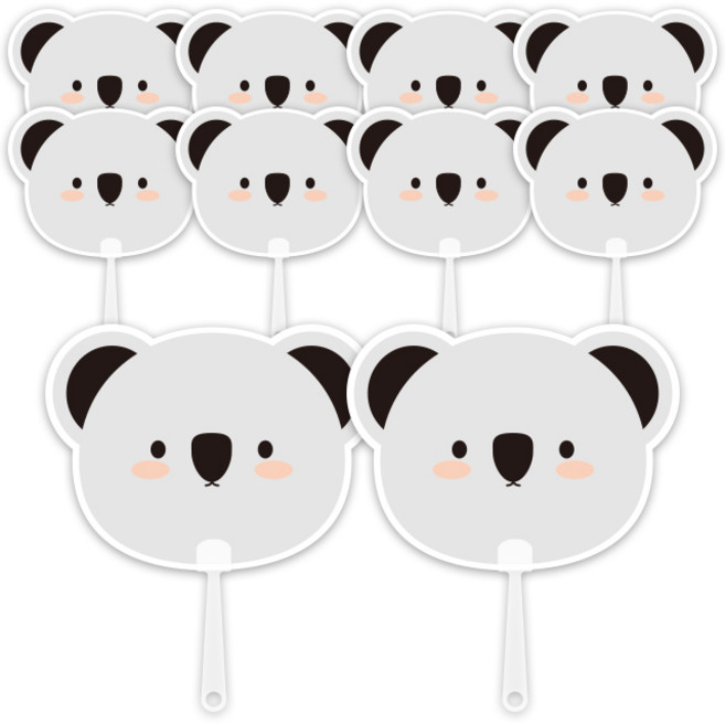 애니멀 프랜즈 부채 여름 시원한 귀여운 디자인 가벼운 예쁜 이쁜 단체선물 휴대용 손잡이 동물 손부채 학교 회사원, 코알라, 10개
