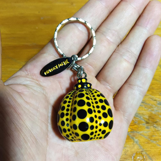 열쇠고리 쿠사마 야오이 키링 호박키링키홀더, 노란색