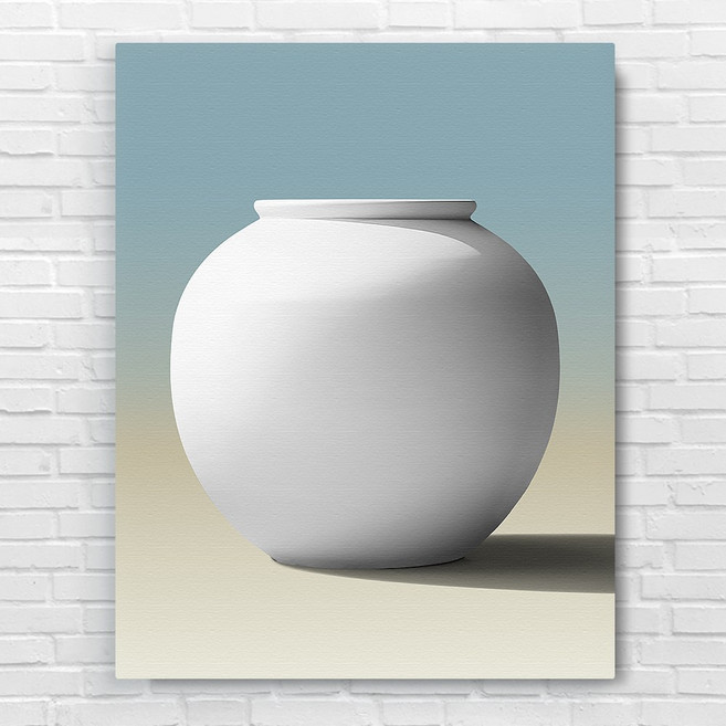 [모레아] 달항아리 그림 만월재복 캔버스 액자 재물운 복이 실려오는 백자 도자기 거실 인테리어 돈들어오는 그림액자 풍수인테리어, 4. 만월재복:스카이