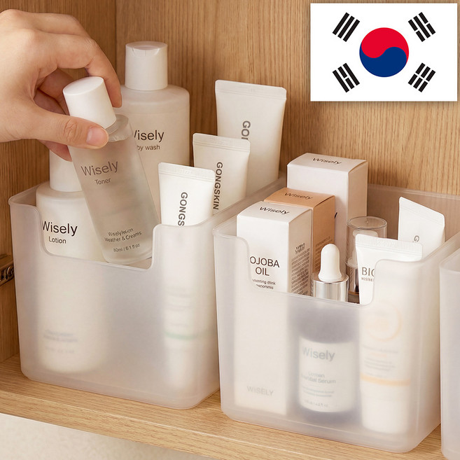 한누네 국내생산 욕실 화장실 정리함, 10개, 투명