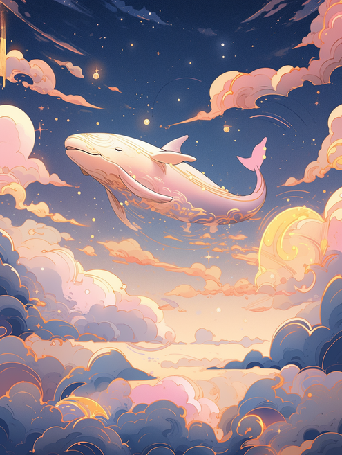 구름 바다 속 자유로운 고래 우드 조각퍼즐 행운의 전조 판타지 노을 굿럭키 웨일 컬렉션 그림퍼즐 집콕취미 스트레스해소 장난감 11종, 판타지 구름바다 고래 퍼즐선택03, 1000피스, 1개