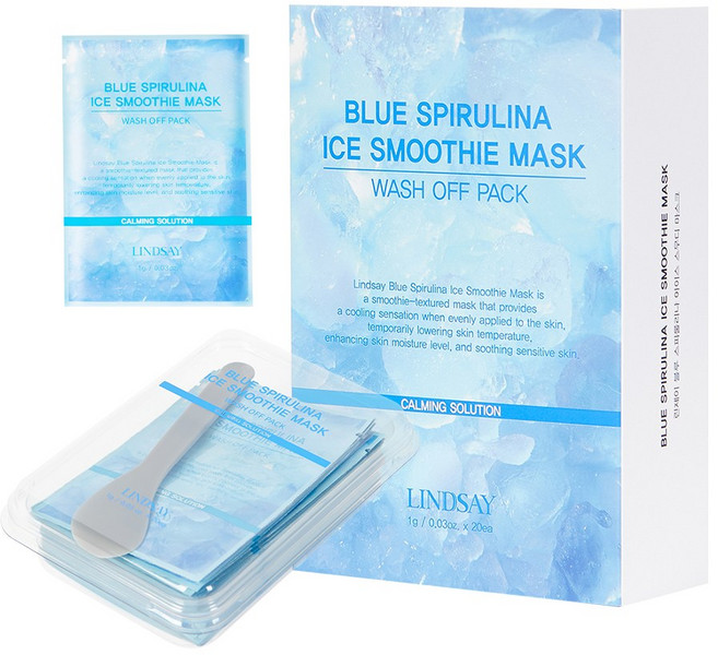 린제이 블루 스피룰리나 아이스 스무디 마스크, 1개, 20개입