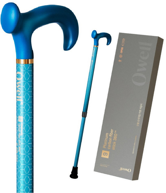 오웰 프리미엄 초경량 카본 지팡이 V9, 미스트 블루, 1개