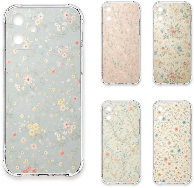 TRON iPhone 12 mini 田園風花卉手機殼 四角防摔軟殼 多款花色可選