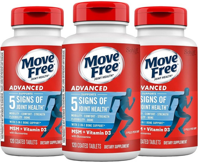 쉬프 무브프리 글루코사민 콘드로이친 MSM+비타민D 120정 3개세트, 3개
