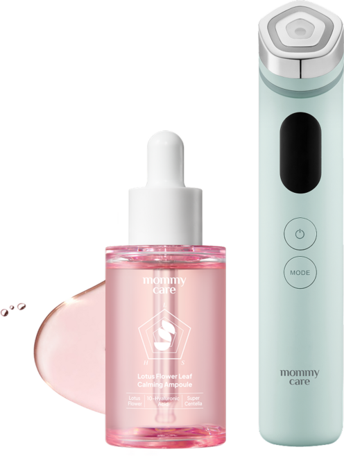 마미케어 펜타프라임 청담샵 물광 모공 탄력 EMS 올인원 마사지기 + 진정 앰플 세트, PT-0425