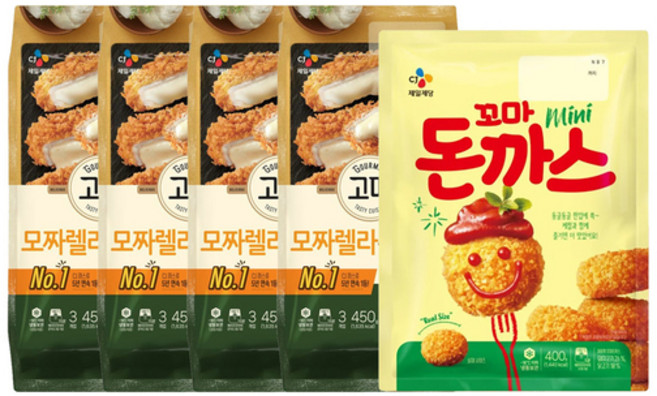 CJ 고메 바삭튀겨낸 모짜렐라돈카츠 450g x4개 + 꼬마돈까스 400g x1개, 2.2kg, 1세트
