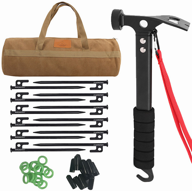 자캠 단조팩 30cm 14개 전용가방 캠핑해머 포함, 1세트