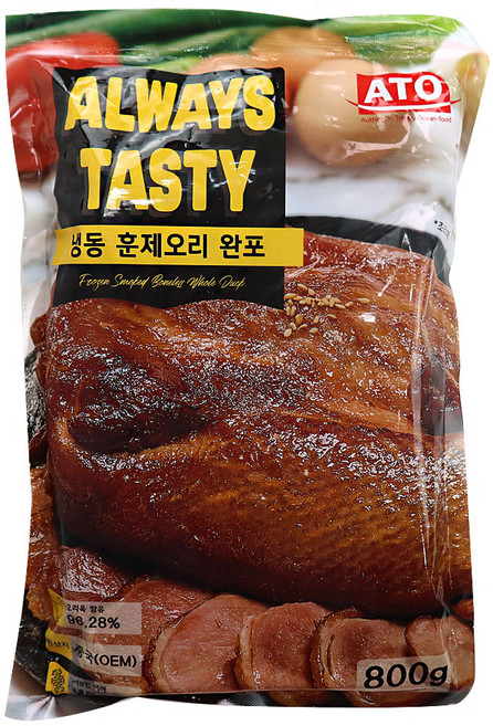 [대국맛짱] 냉동 통 훈연 훈제오리 오리훈제 완포 [일요일/당일발송], 799g, 2개