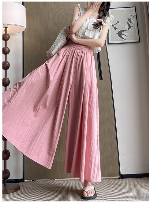 ANYOU 여성 A라인 스커트 하이웨스트 슬림핏 캐주얼 바지 치마바지