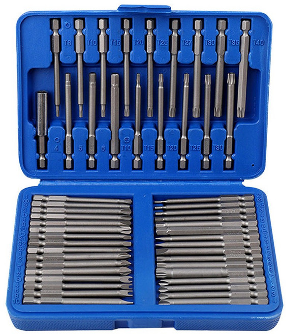 솔리드 전동 롱 드릴비트 세트 50P 임팩 별 육각 고강도, 1개