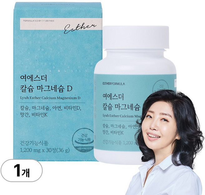 여에스더 칼슘 마그네슘 D (뼈 건강 필수영양소) 국민영양 프로젝트, 1개, 30정