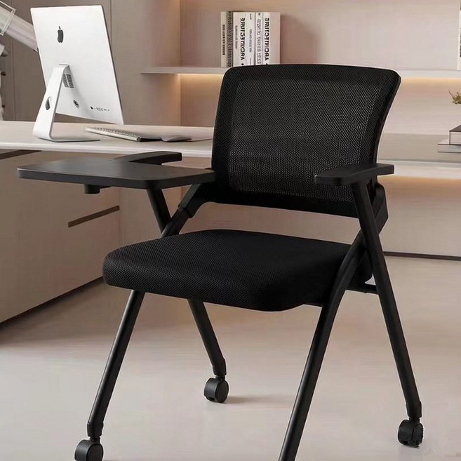 BIKASU 접이식 사무용 의자 인체공학 서울대의자 허리편한 공부 사무실의자, 블랙