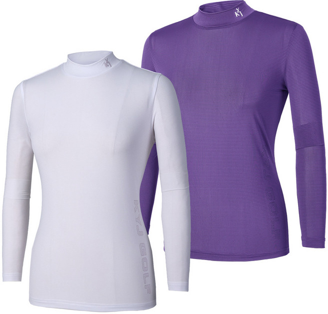 [김영주골프] (1+1) 여성 냉감 반폴라 긴팔 티셔츠_스판 아이스폴라