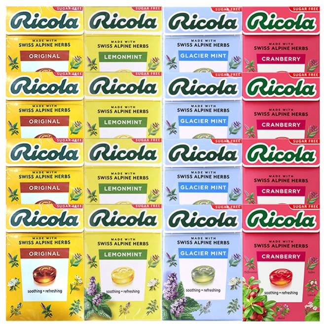 [올굿]리콜라 스위스 캔디 4종, 16개, 40g - 쿠팡