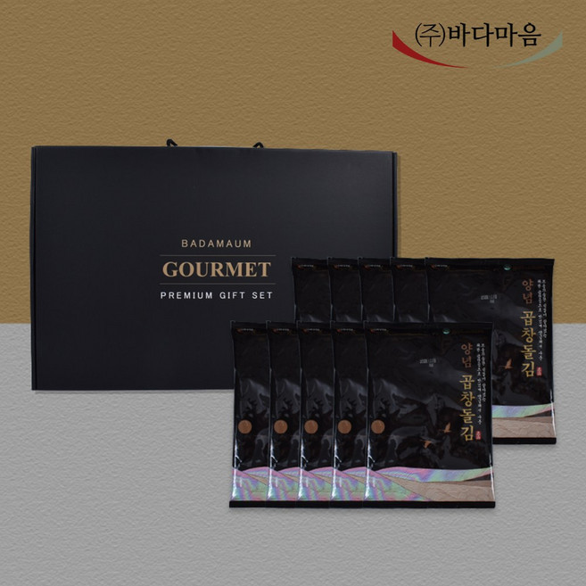 바다마음 양념 곱창돌김 10봉 선물세트, 양념 곱창돌김 선물세트, 단품없음