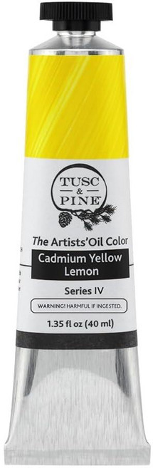 Tusc & Pine 아티스트 오일 페인트 - 티타늄 화이트 (아마씨) 40ml 황변 없음 풍부하고 크리미 한 일관성 최대 안료 부하 소량 가공 페인트 전문 아티스트, 1개(1개입), 카드뮴 옐로우 레몬