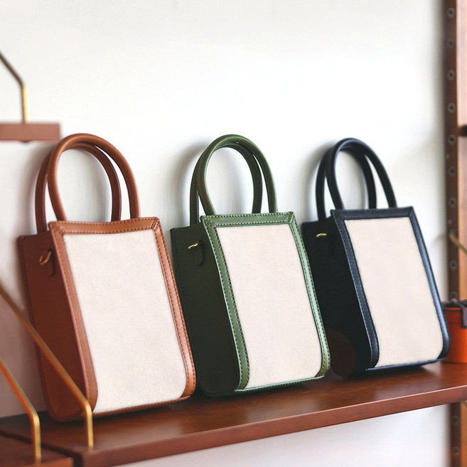 소가죽 DIY 키트 - 헤링본 미니핸드백, 1개, 블랙