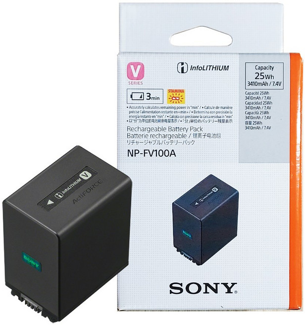 소니정품 NP-FV100A 캠코더 대형 배터리 공식 대리점, 1개