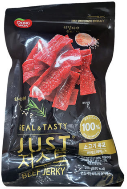 동원 저스트 소고기 육포 250g (화이트 페퍼) 코스트코, 1개