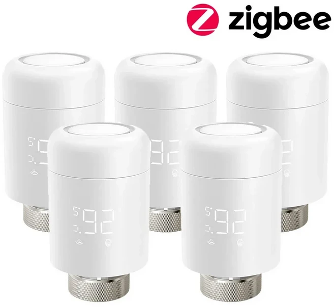 AVATTO Tuya 1-6PCS Zigbee TRV 라디에이터 액츄에이터 밸브 Alexa Google 홈용 온도 조절 컨트롤러, 5PC