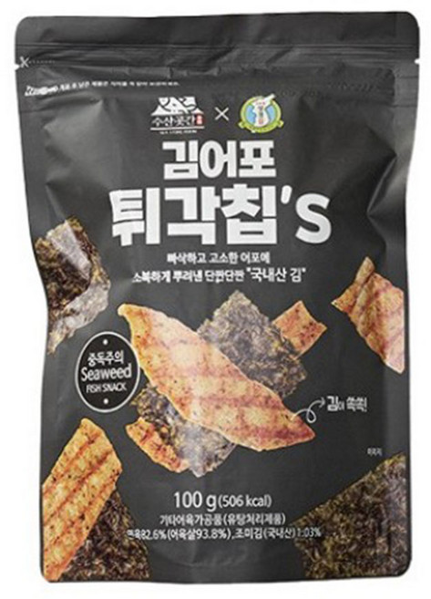 수산곳간 김어포 튀각칩, 100g, 1개