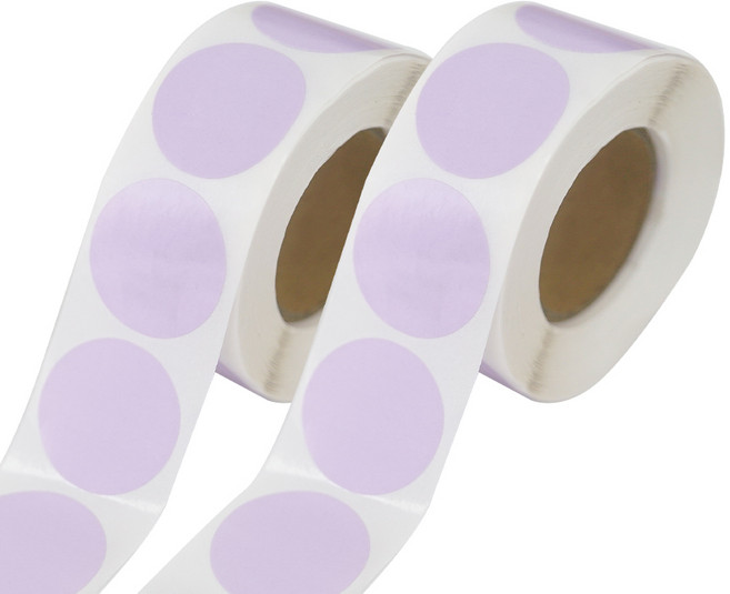 디어플레이스 컬러 롤스티커 500매 2.5cm, 2롤, 16.원형_라이트퍼플