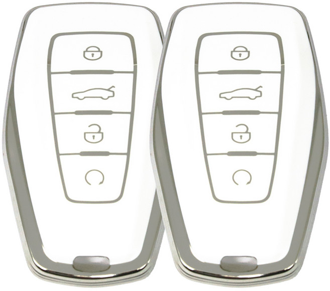 르노 그랑콜레오스 (호환가능) TPU 스마트키케이스 1+1, 실버화이트1+1