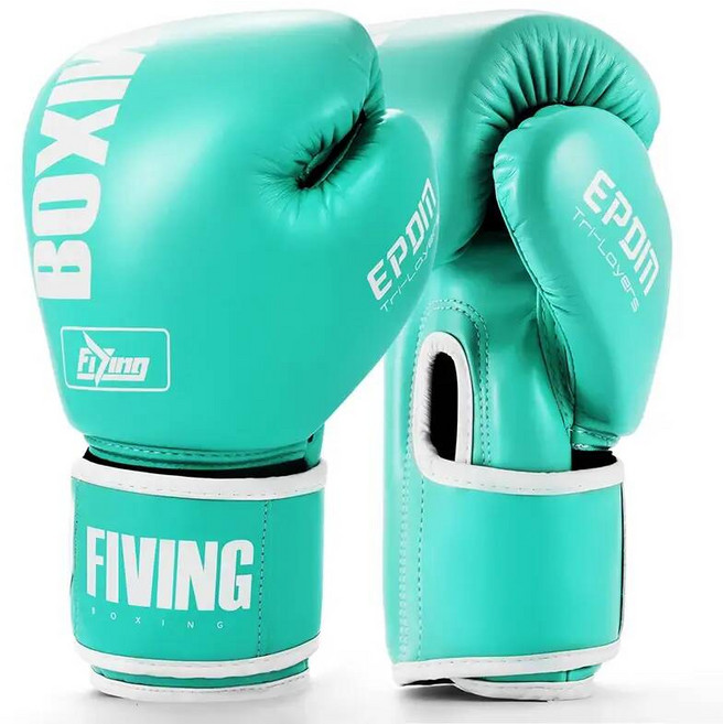 FIVING 10 16oz 권투 장갑 PU 가죽 무에타이 Guantes De Boxeo 싸움 MMA 샌드백 훈련 남성 여성용, 04 green