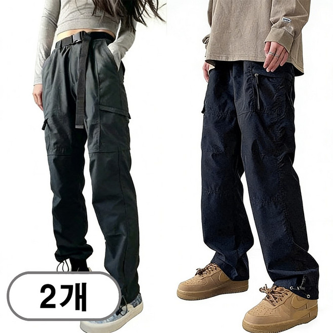 차쿠 1+1 차쿠 남녀공용 카고팬츠 캐주얼 아웃도어 바지 캠핑 등산바지 방풍 방수 빅사이즈