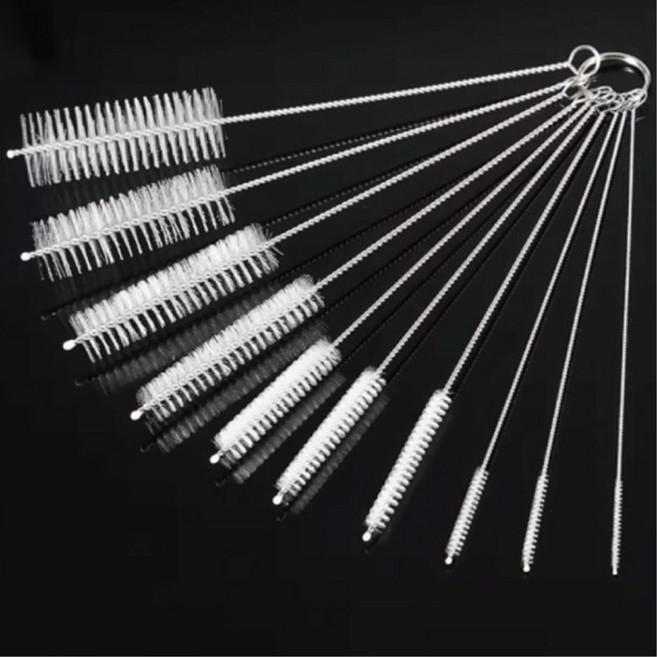 학교 과학실험실 유리시험관 세척용 브러쉬 10종 화학실험 플라스크닦기 깊은컵 병솔, 2세트