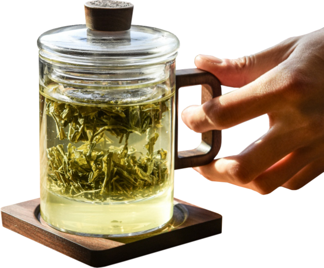 카빈스 우드 핸들 내열유리 티포트, 1개, 400ml, 투명