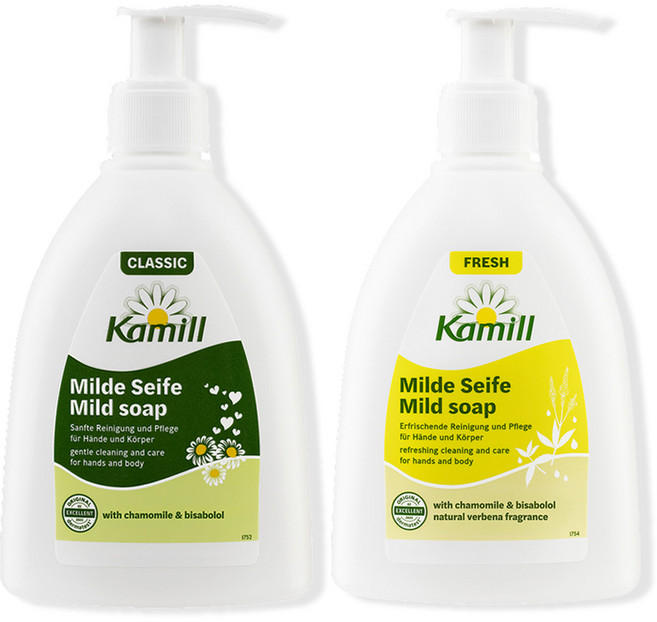 (1+1구성)카밀 리퀴드 솝 마일드솝 300ml 프레쉬+클래식 핸드워시, 2개