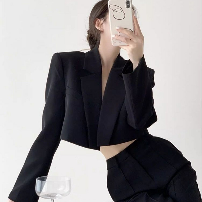 西裝外套 法式外套 復古外套 短版外套 韓版西裝 休閒西裝 黑色西裝 氣質上衣