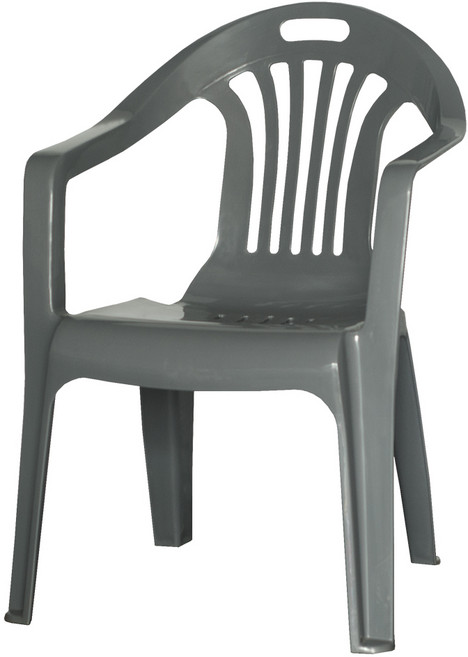 공룡플라스틱 플라스틱의자 편의점 간이 야외 행사용 등받이 팔걸이 에덴 1개, 회색