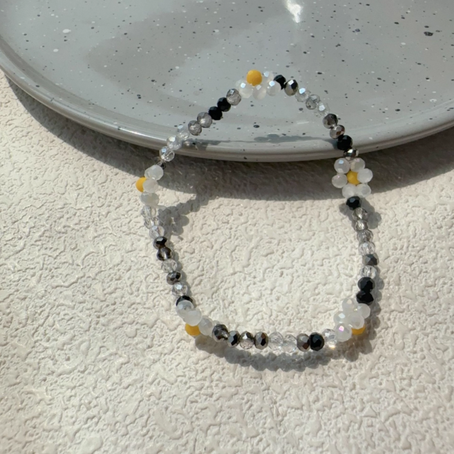 플라워 비즈 수제 팔찌 데일리 무드 포인트 브레이슬릿