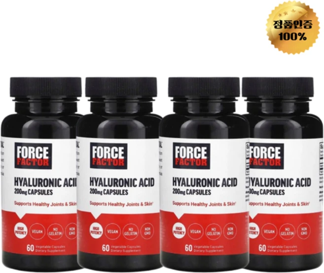 2+2 포스 팩터 히알루론산 200mg 베지 캡슐 60정, 60회분, 4개 - 쿠팡