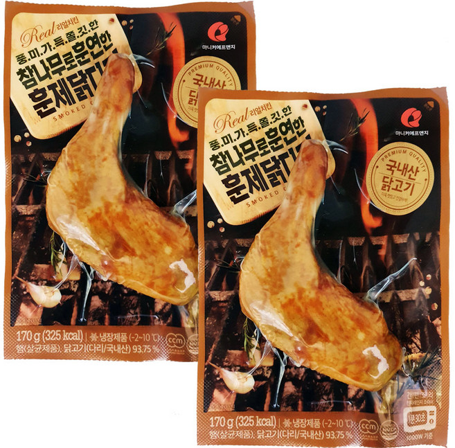 마니커에프앤지 훈제닭다리/냉장, 170g, 2개