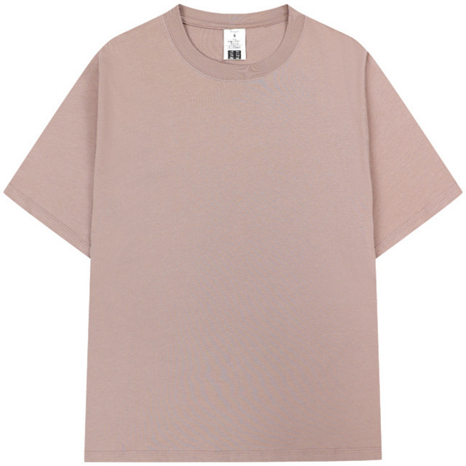 도톰한 비침없는 고밀도 봄가을용 남녀공용 반팔 무지 순면 티셔츠