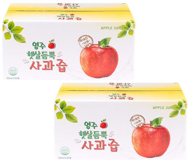 햇살듬뿍 사과즙, 100ml, 60개