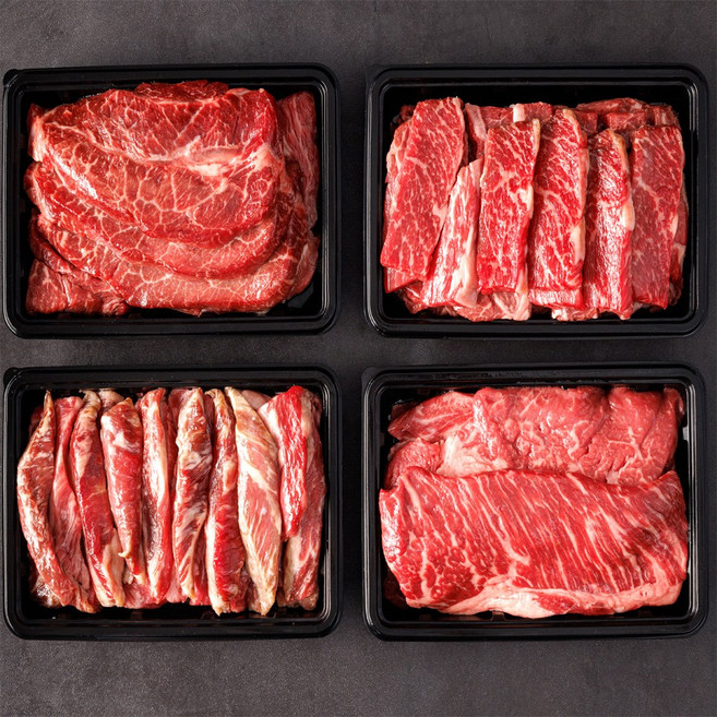 알찬한우 투뿔1++ 한우 오마카세 모듬 구이용 7번 (꽃등심200g+앞치마살200g+특수부위400g), 800g(등심 앞치마살 특수부위), 1개