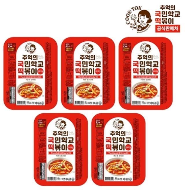 추억의국민학교떡볶이 추억의 국민학교 떡볶이 오리지널x5개, 5개, 600g
