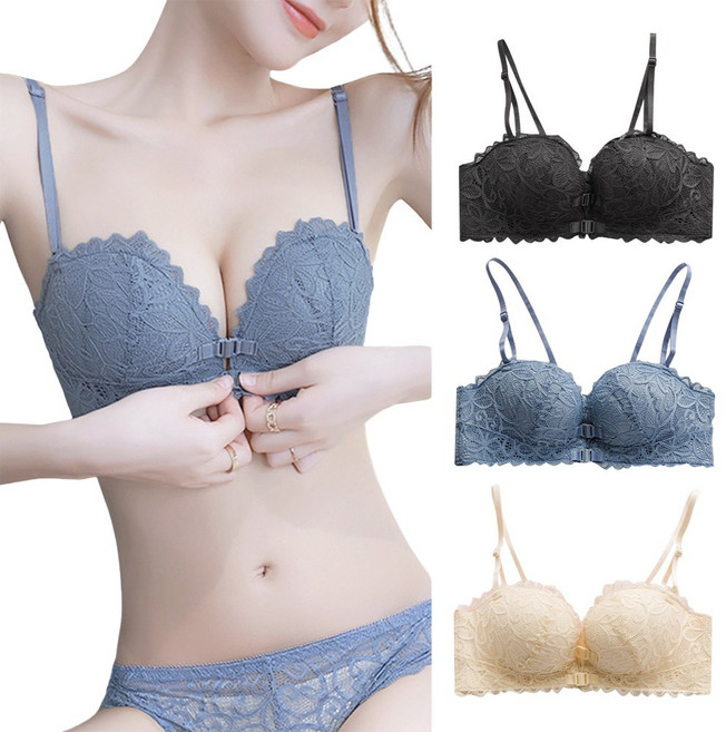 雙前扣美背蕾絲內衣 無鋼圈內衣 穩定包覆可托副乳