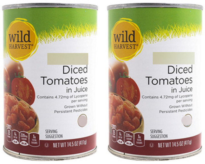 와일드하베스트 다이스드 토마토 인 주스 비건 글루텐 프리, 411g, 2개